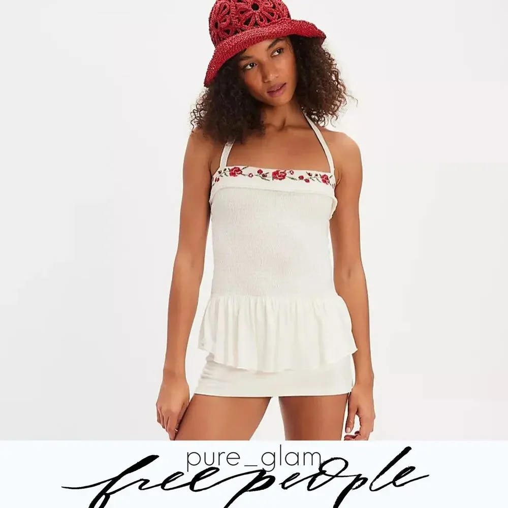 Free People top floral embroidered